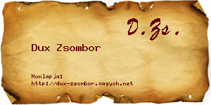 Dux Zsombor névjegykártya